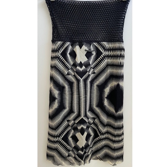 Jean Paul Gaultier Black and White Mesh Midi Skirt